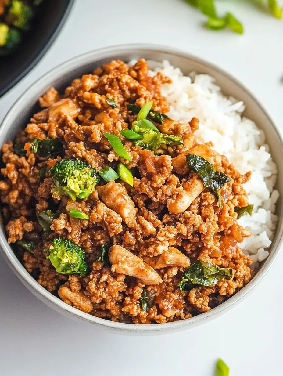 Easy Firecracker Ground Chicken Bowl