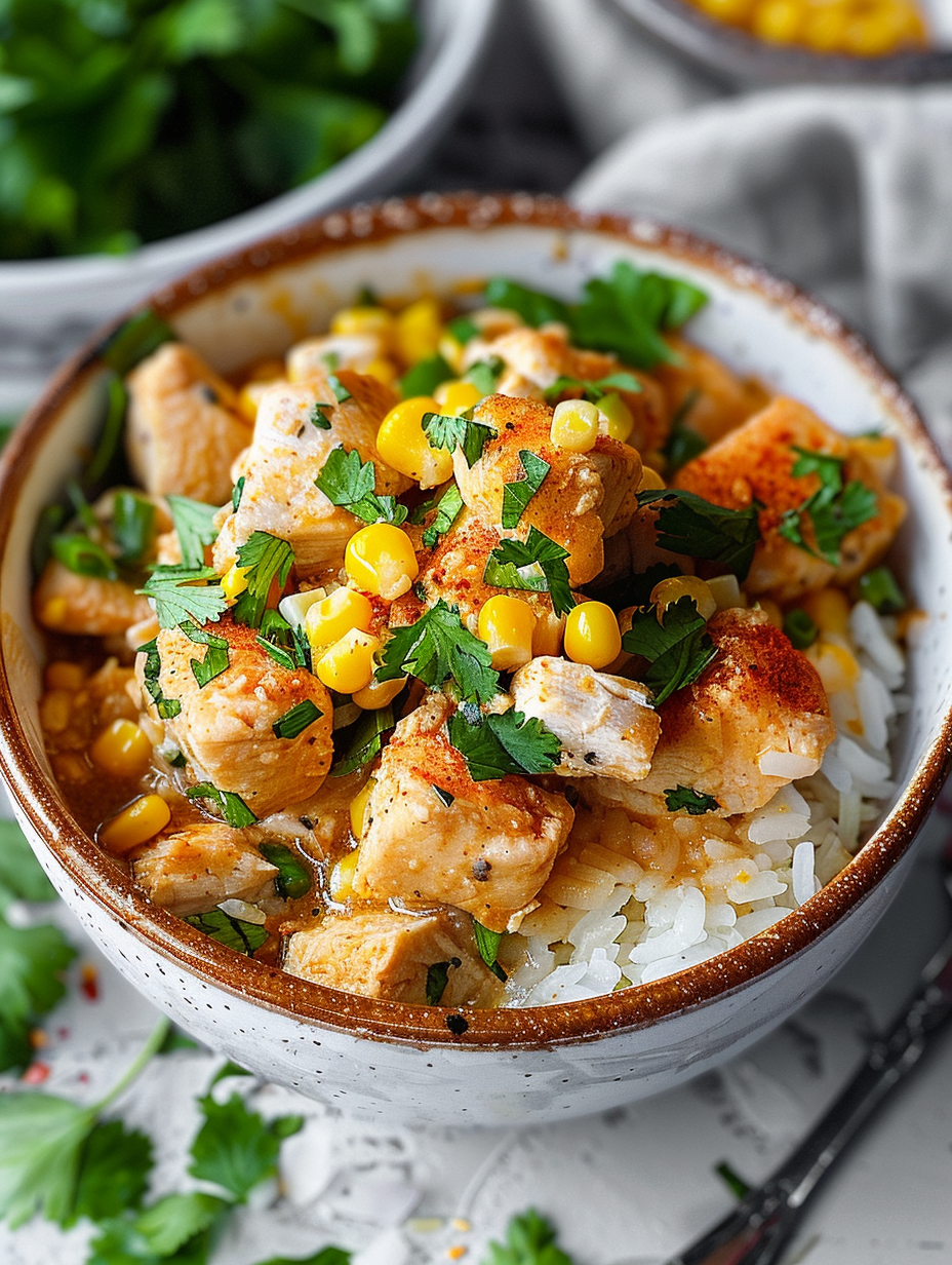 Chicken Corn Rice Bowls Recipe