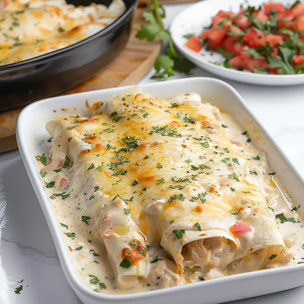 Creamy White Chicken Enchiladas