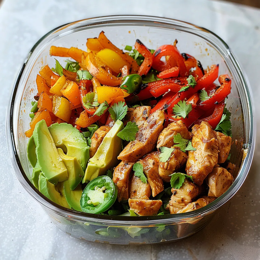 Healthy Chicken Fajita Meal Prep Bowl