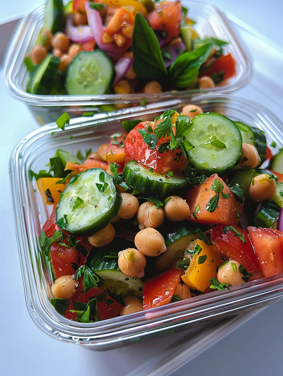 Chickpea Salad with Cucumber and Tomatoes Recipe