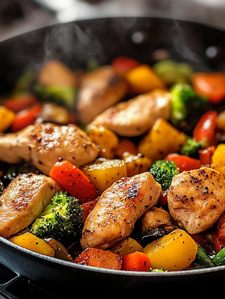 Easy Healthy Chicken and Vegetables Skillet Recipe