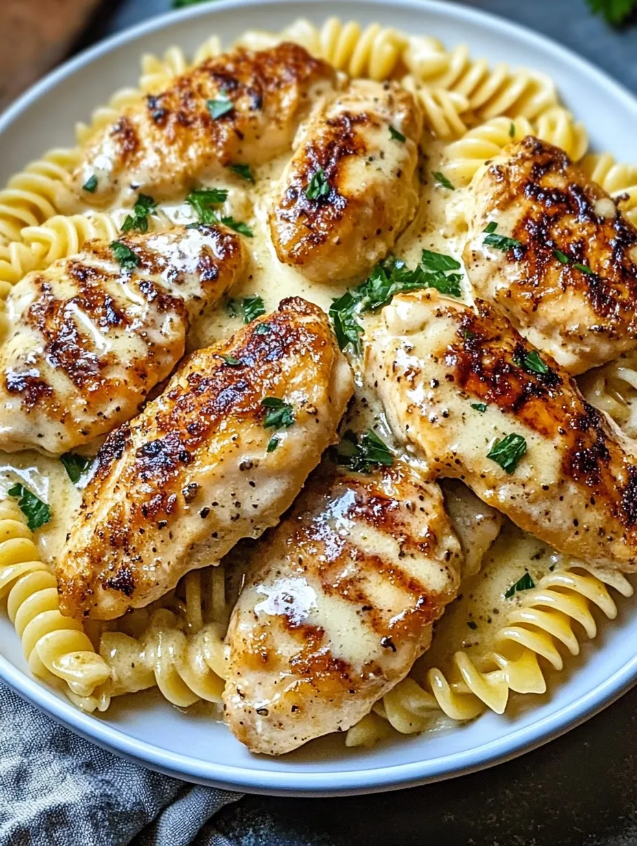 Creamy Garlic Butter Chicken and Rotini Recipe