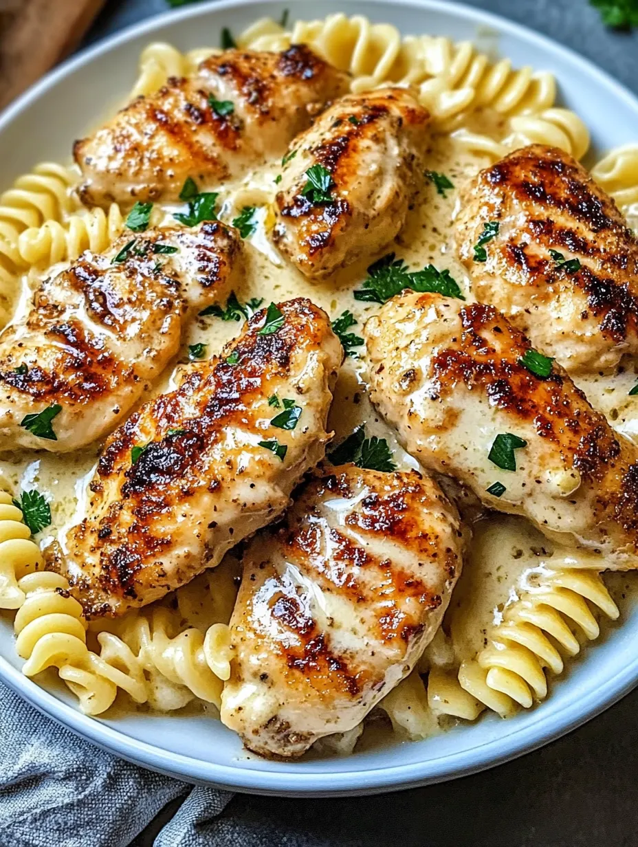 Easy Creamy Garlic Butter Chicken and Rotini Recipe