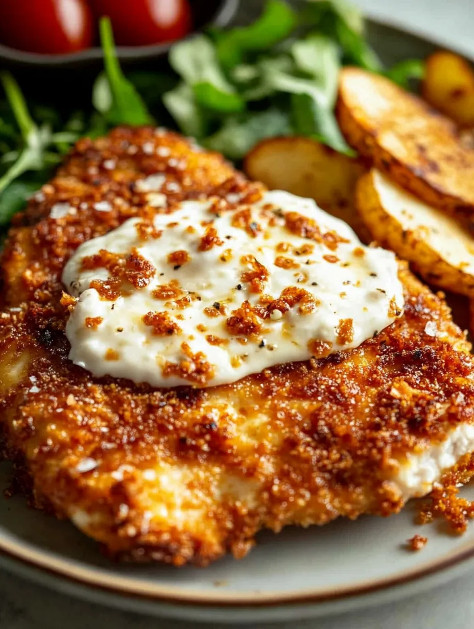 Crispy chicken breasts topped with creamy feta and drenched in hot honey.