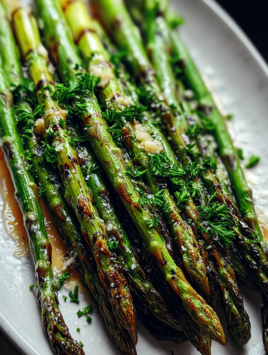 Grilled asparagus with garlic butter Recipe.