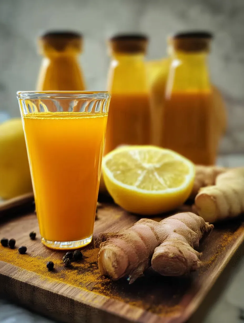 A glass of orange juice with a slice of lemon on a table.