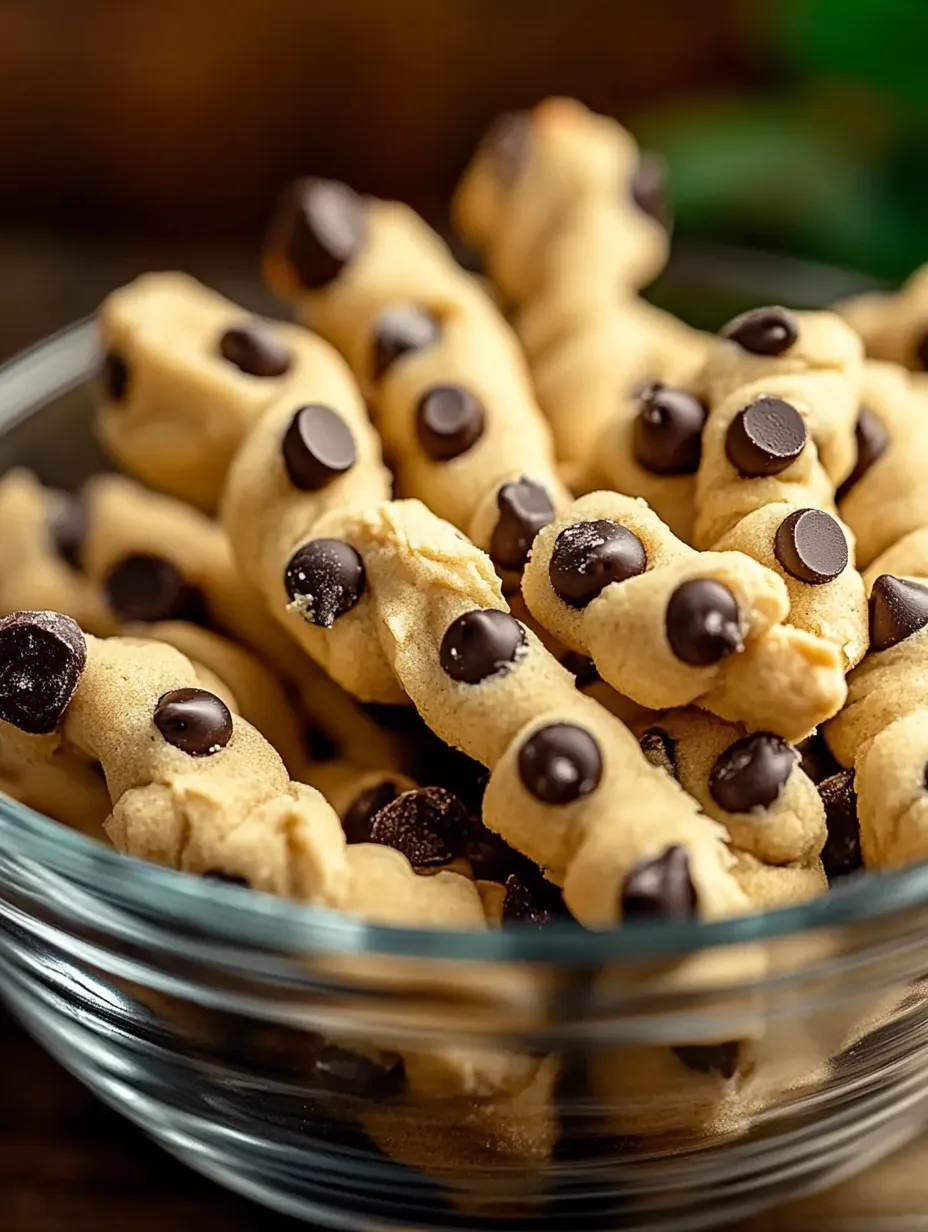 A bowl of chocolate chip dough twists.