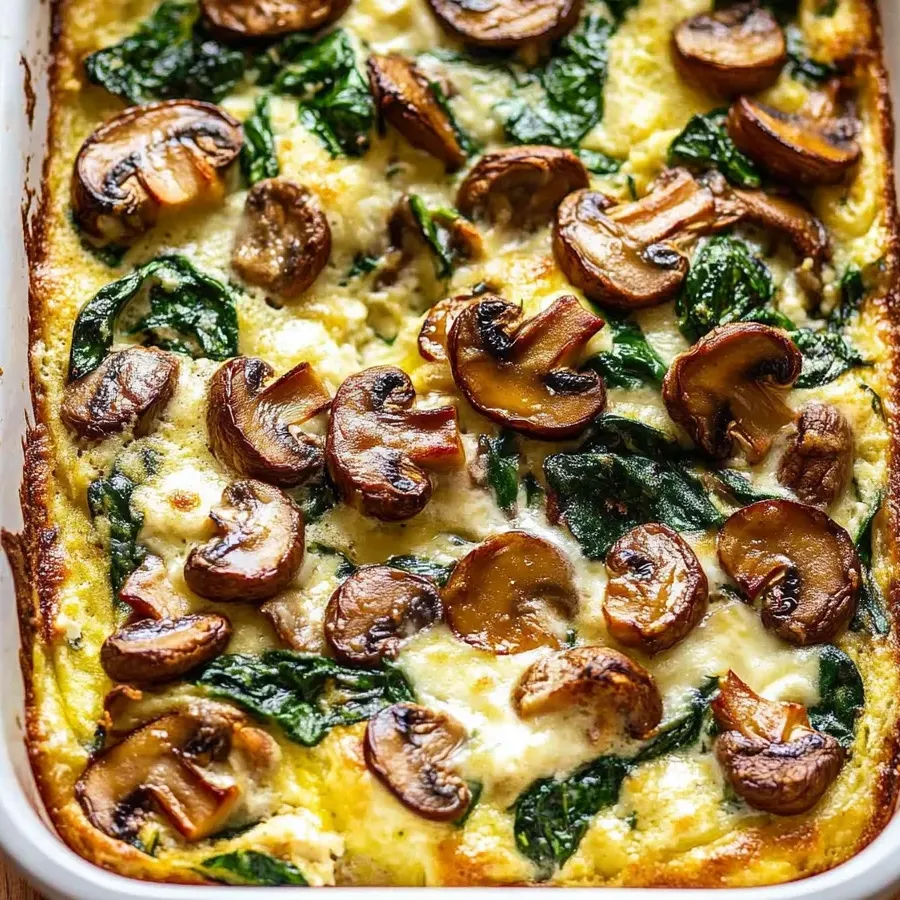 A pan filled with mushrooms and spinach.