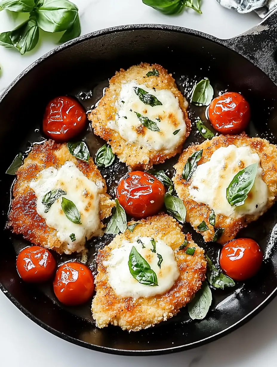 A pan of Italian basil chicken cutlets recipe.