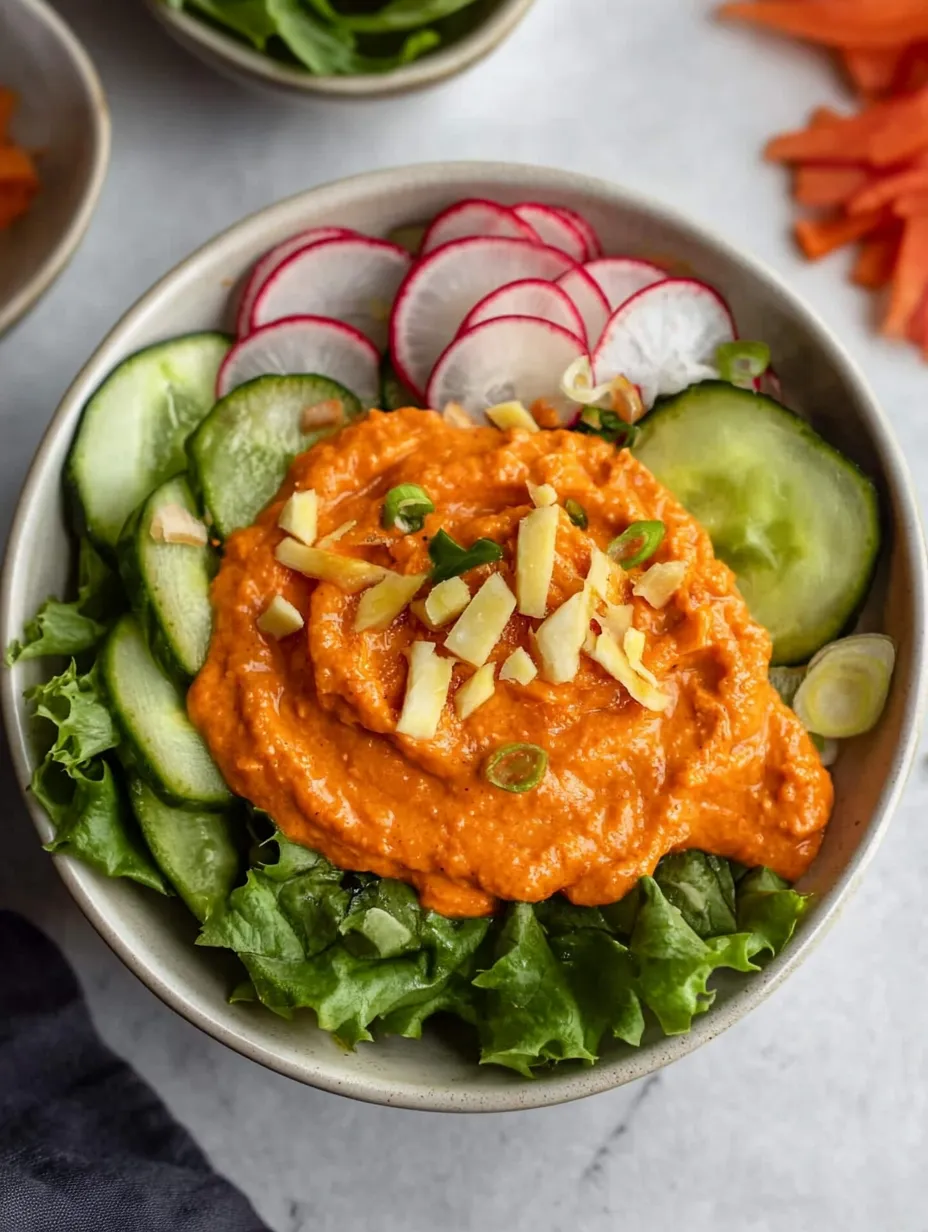 A bowl of food with a slice of cucumber and a slice of carrot.