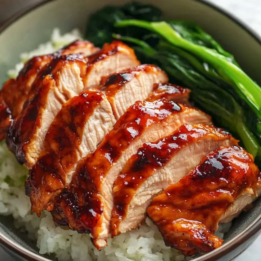 A delicious plate of chicken served with rice.
