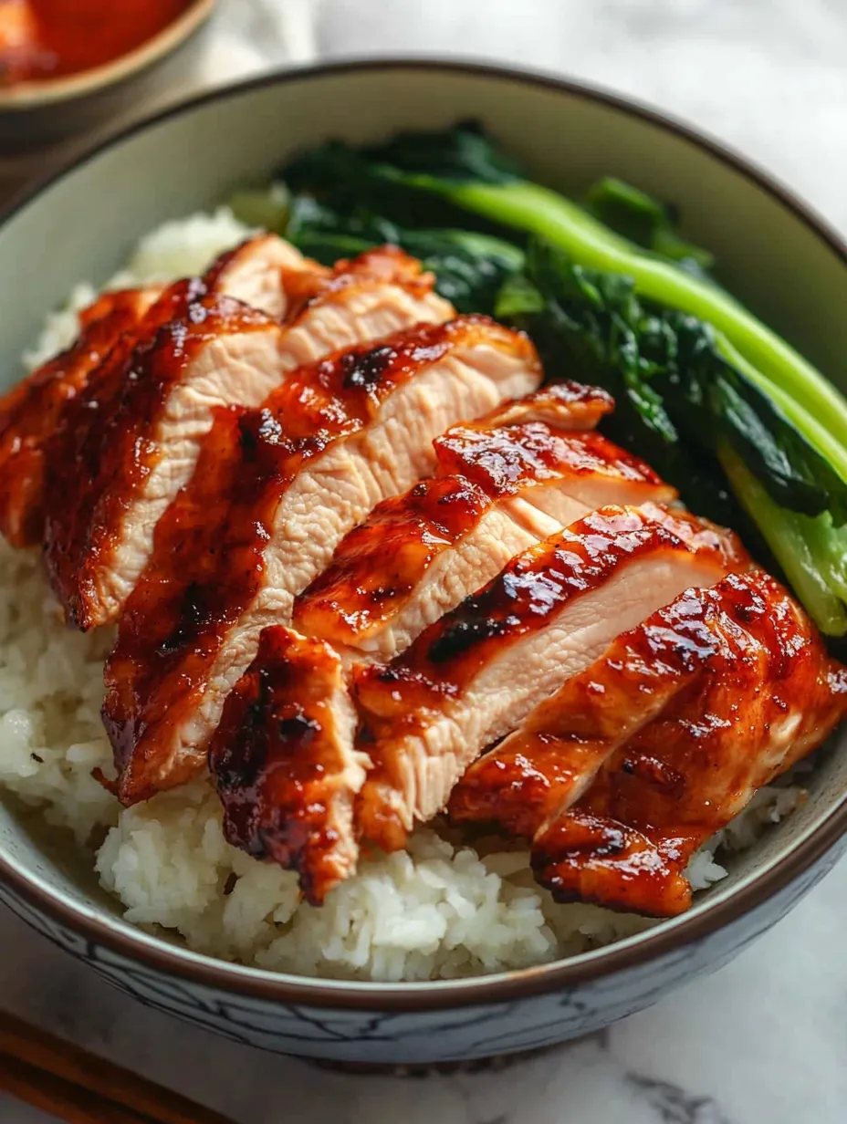 A bowl of rice with chicken and broccoli.