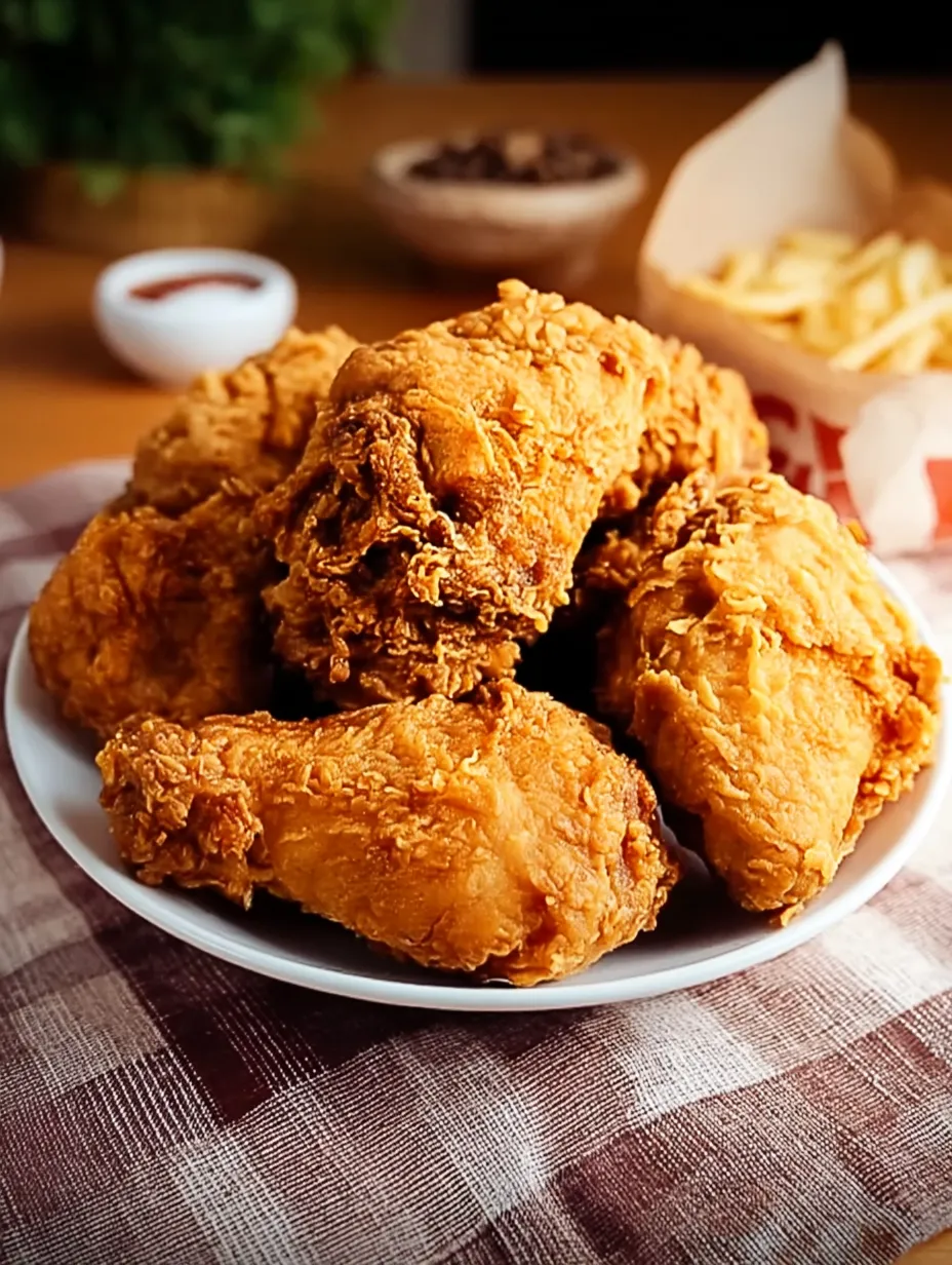 A plate of fried chicken.