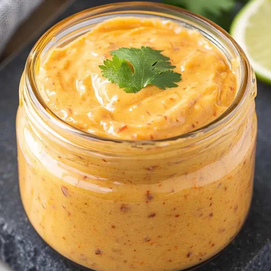 Jar with creamy spicy chipotle mayo.