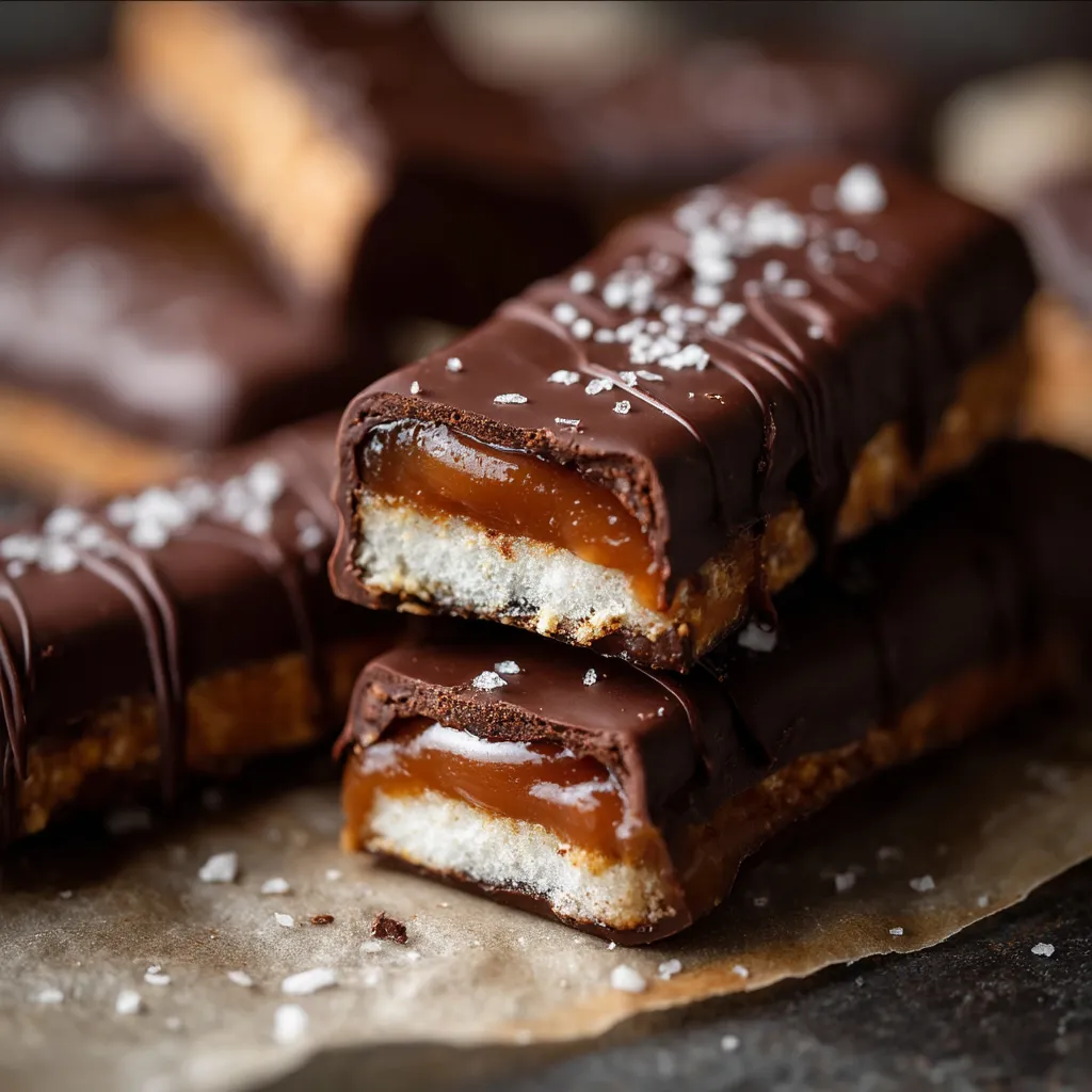 Close-up of chocolate bar with creamy filling.
