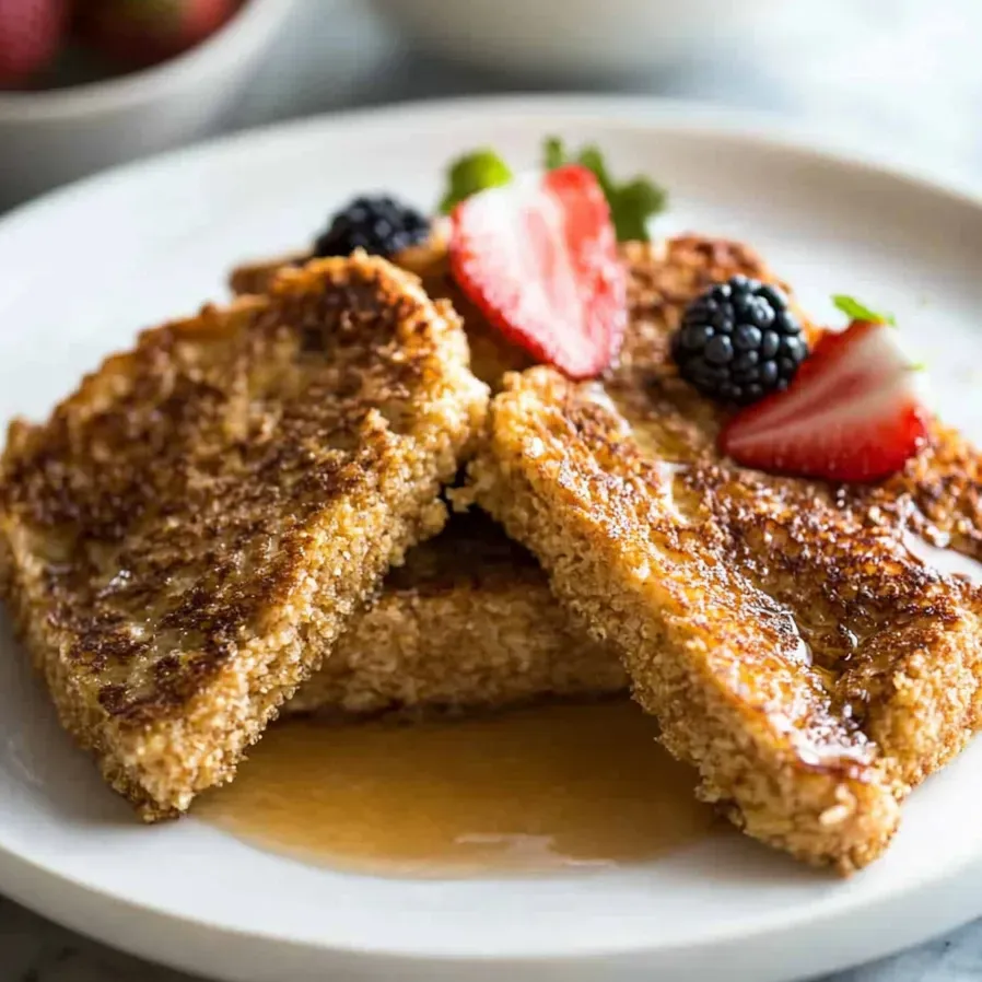 French toast topped with fresh berries.