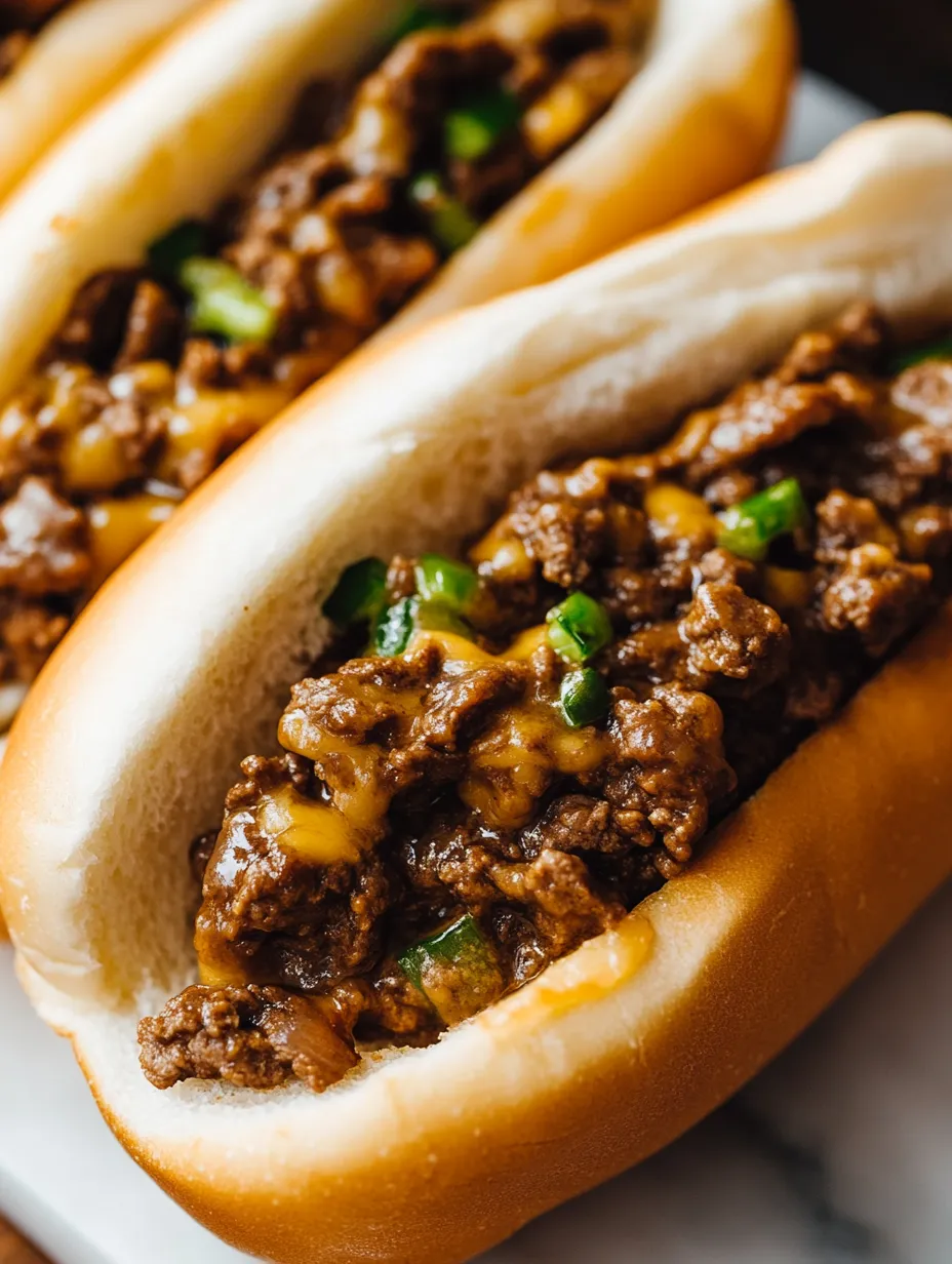 A cheesy beef sandwich bread with meat and cheese.