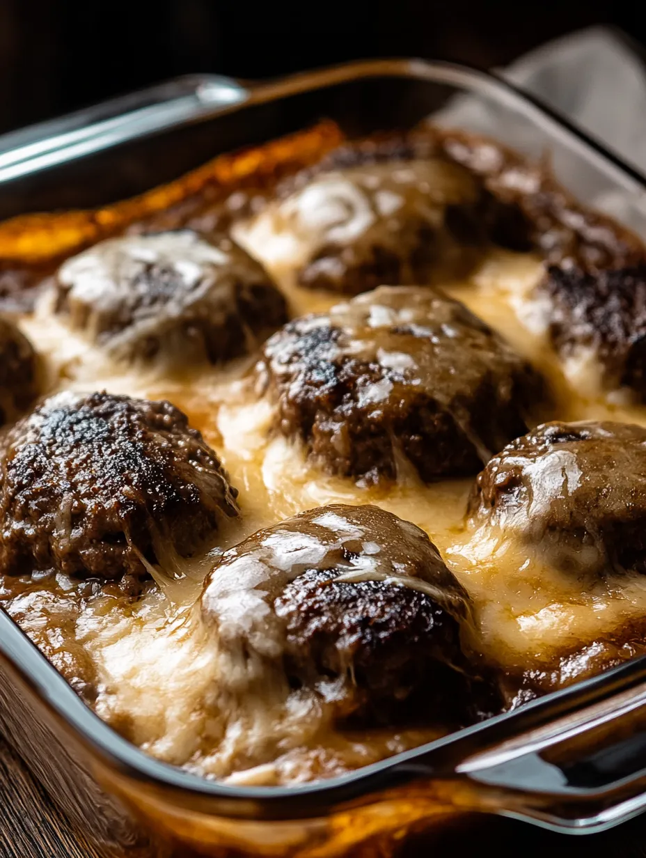 Pan of cheesy meatballs straight from the oven.