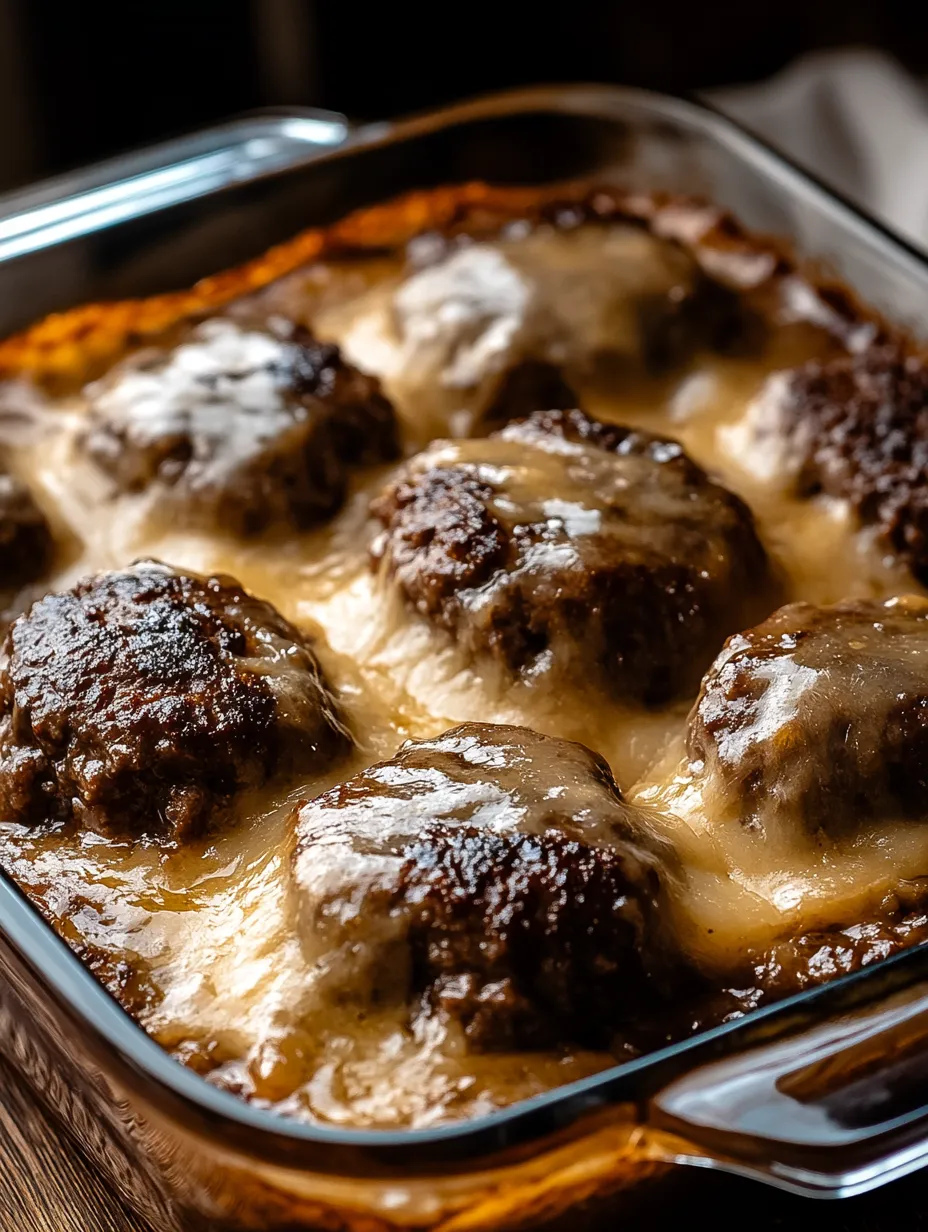A dish full of cheesy meatballs ready to serve.
