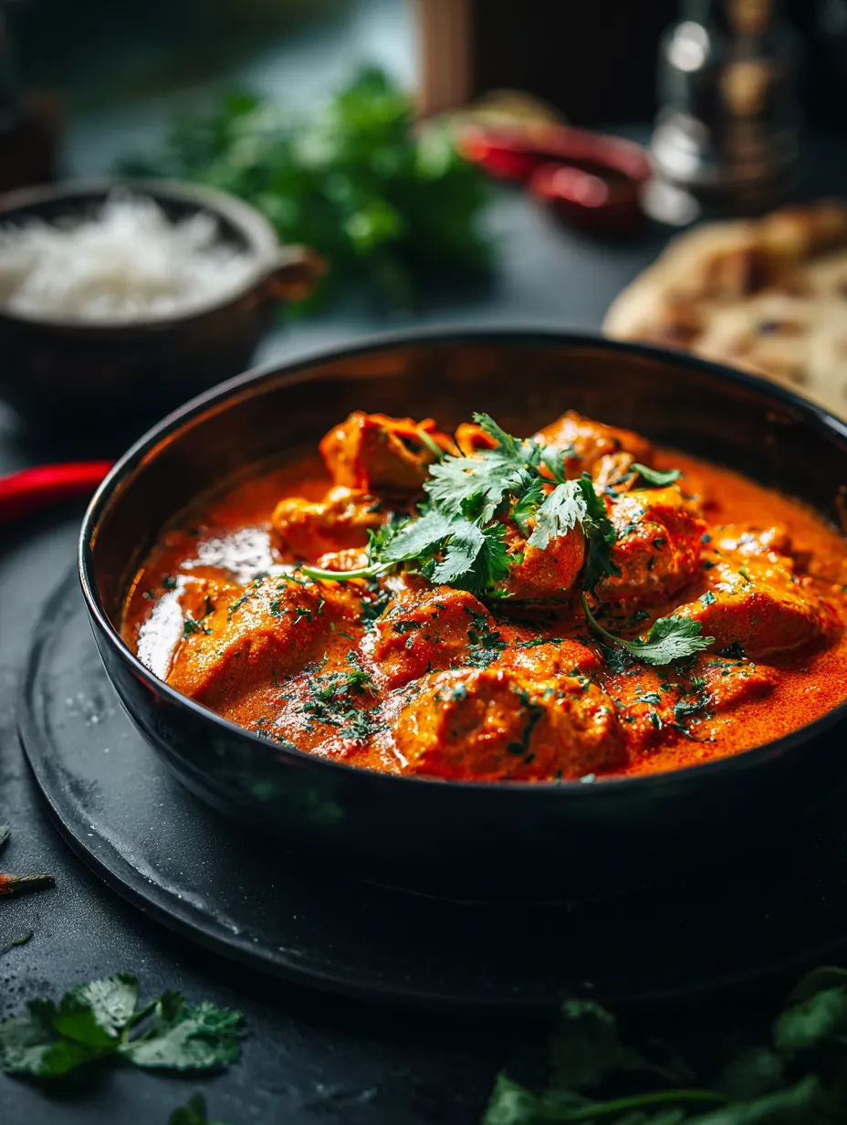 A cozy bowl of chicken finished with heaps of green herbs.