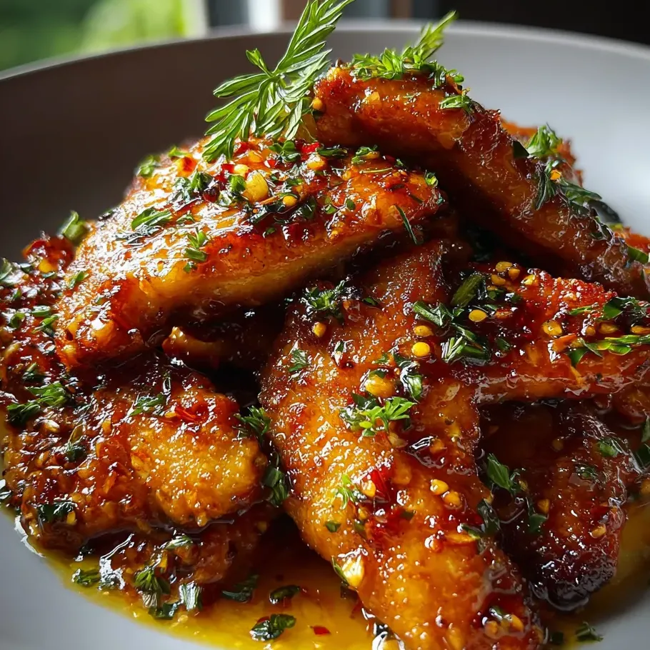 Juicy chicken with flavorful sauce.