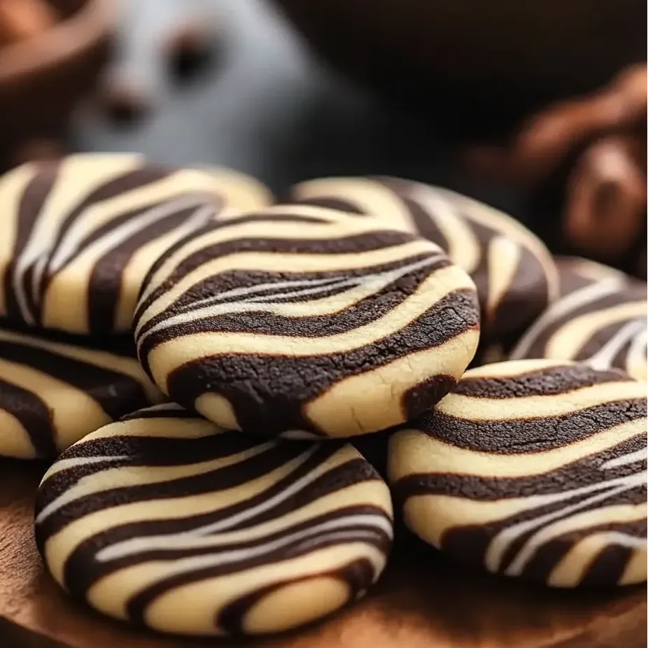 Chocolate and vanilla cookies on a plate.