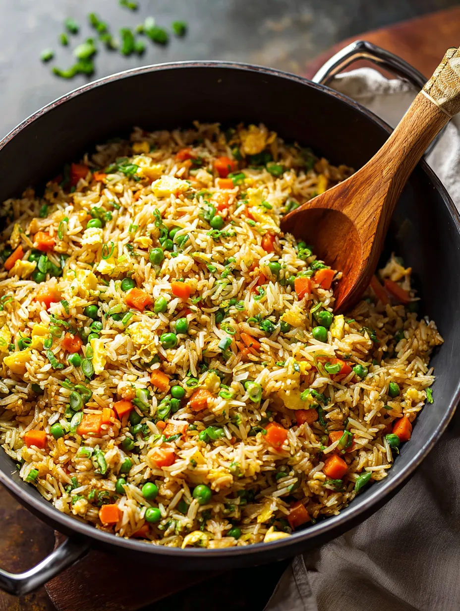 A bowl of rice with peas and carrots.