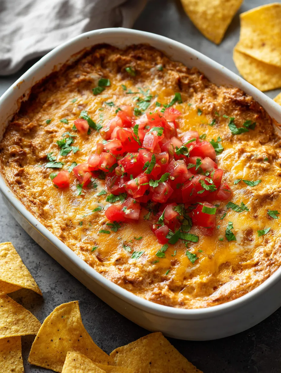 A bowl of cheesy chili garnished with tomatoes and green onions.