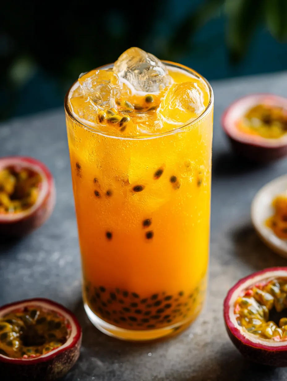 Tall glass of orange juice with lemon slice floating in it.