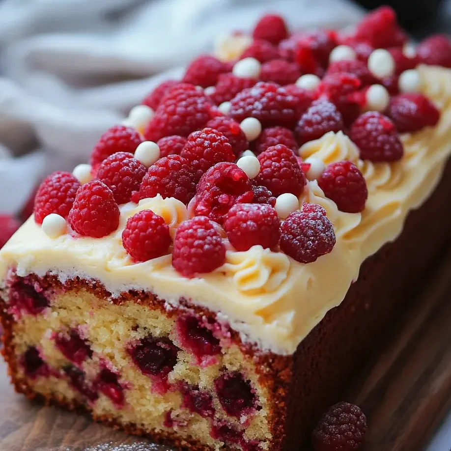 Raspberry-topped slice of cake.
