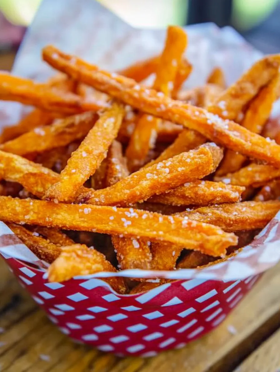 A basket of fries with salt on top.