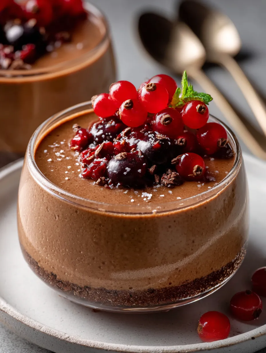 A chocolate dessert loaded with berries.
