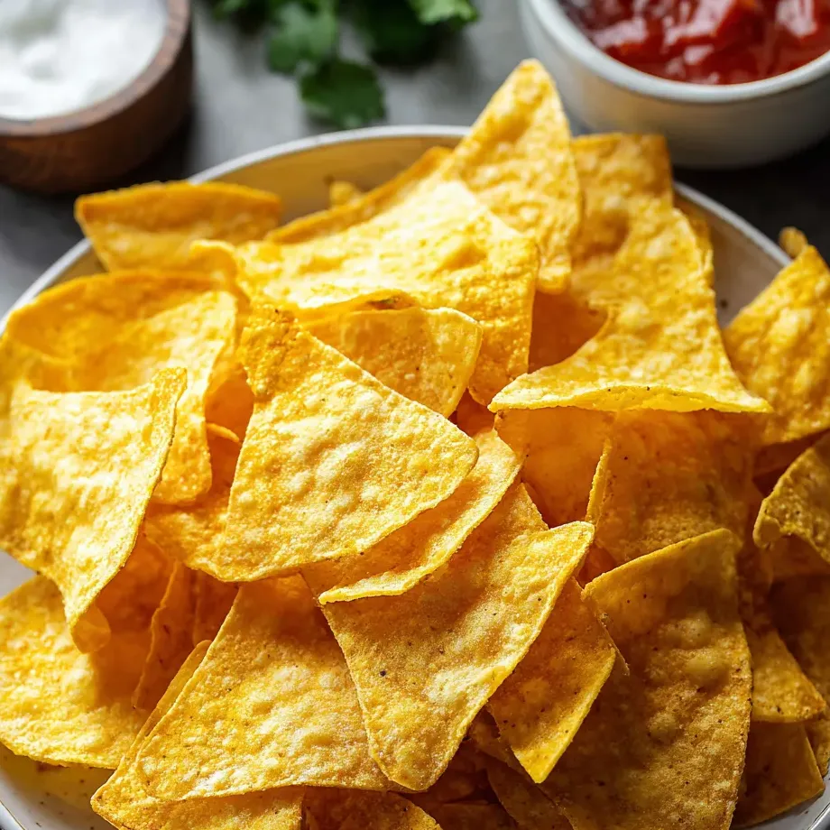 A bowl full of chips next to a little ketchup.