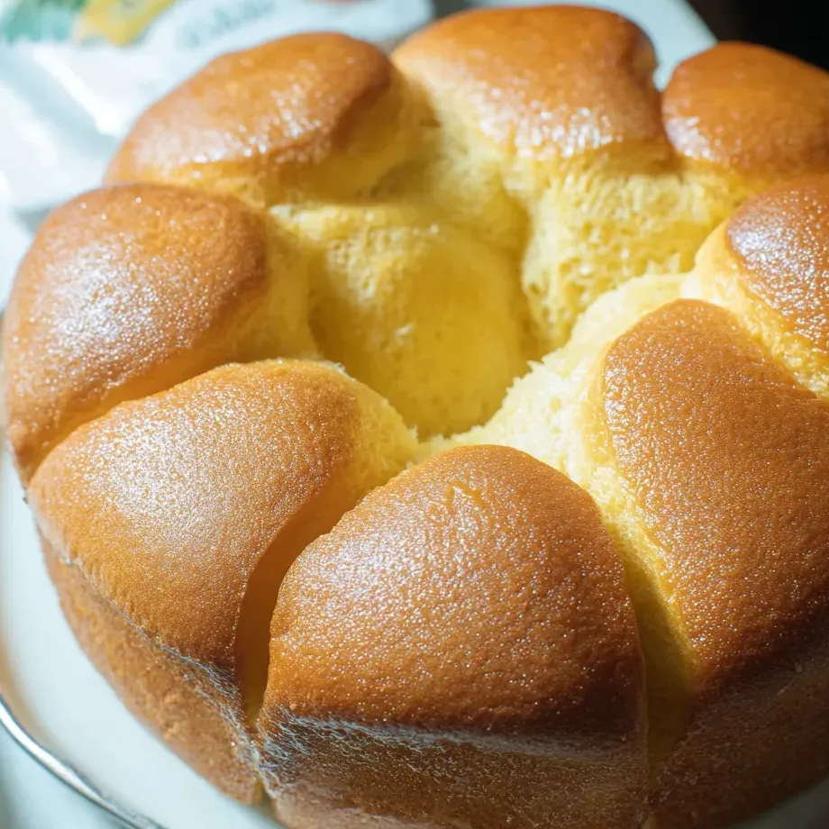 Golden, crusty, round loaf fresh out of the oven.