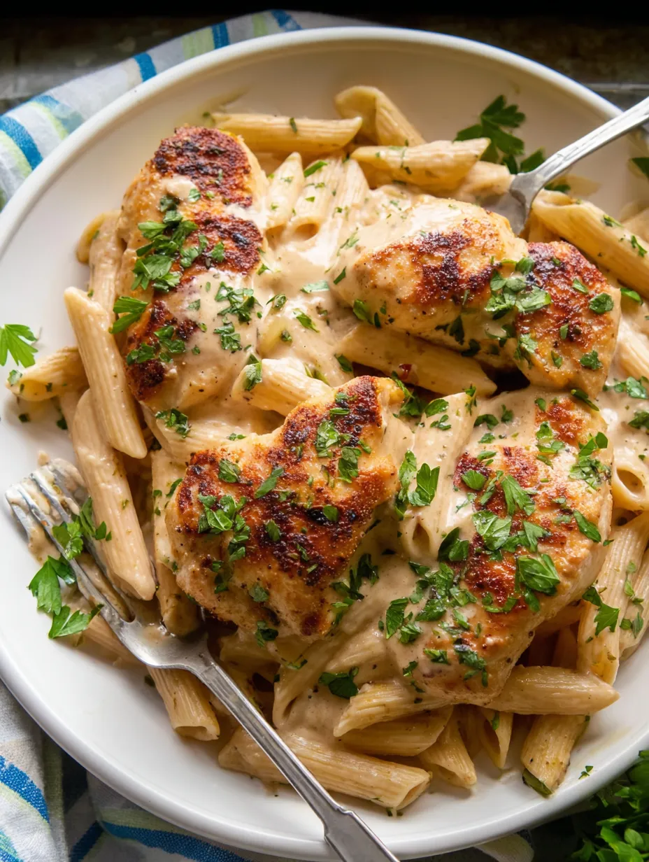 A plate topped with chicken and noodles.