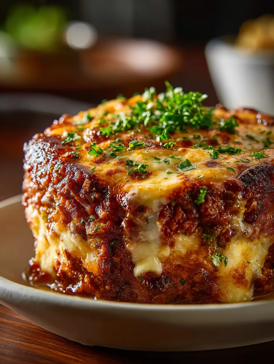 A plate with loaded stuffed potatoes and a thick slice of meatloaf.