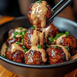 Korean BBQ Meatballs with Spicy Mayo Dip