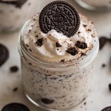 A cup of Oreo Cheesecake.